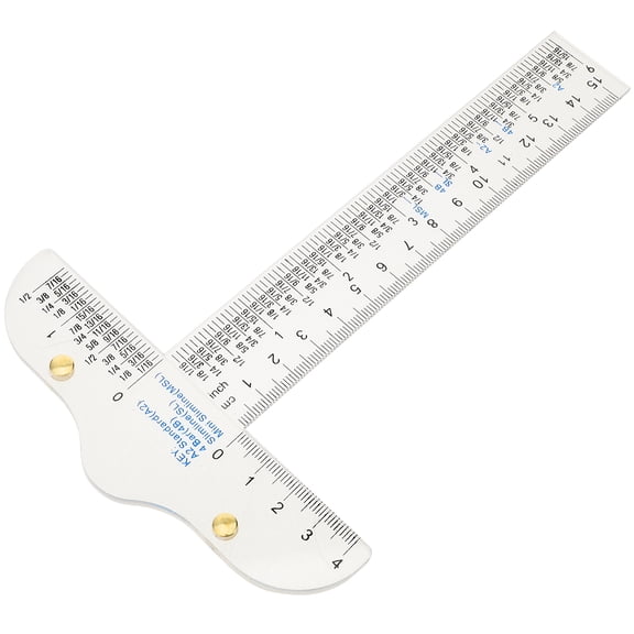 WORGEOUS Transparent Acrylic Sewing Ruler with Measurement Guides for Students and Crafters, White Design
