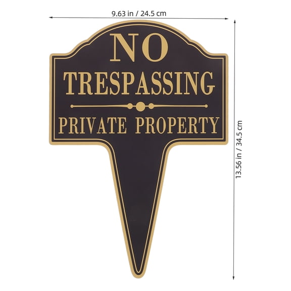WORGEOUS No Trespassing Sign For Private Property Outdoor Metal Yard Stake Weatherproof Security Sign For Lawn And Garden Ideal For Home And Business Black