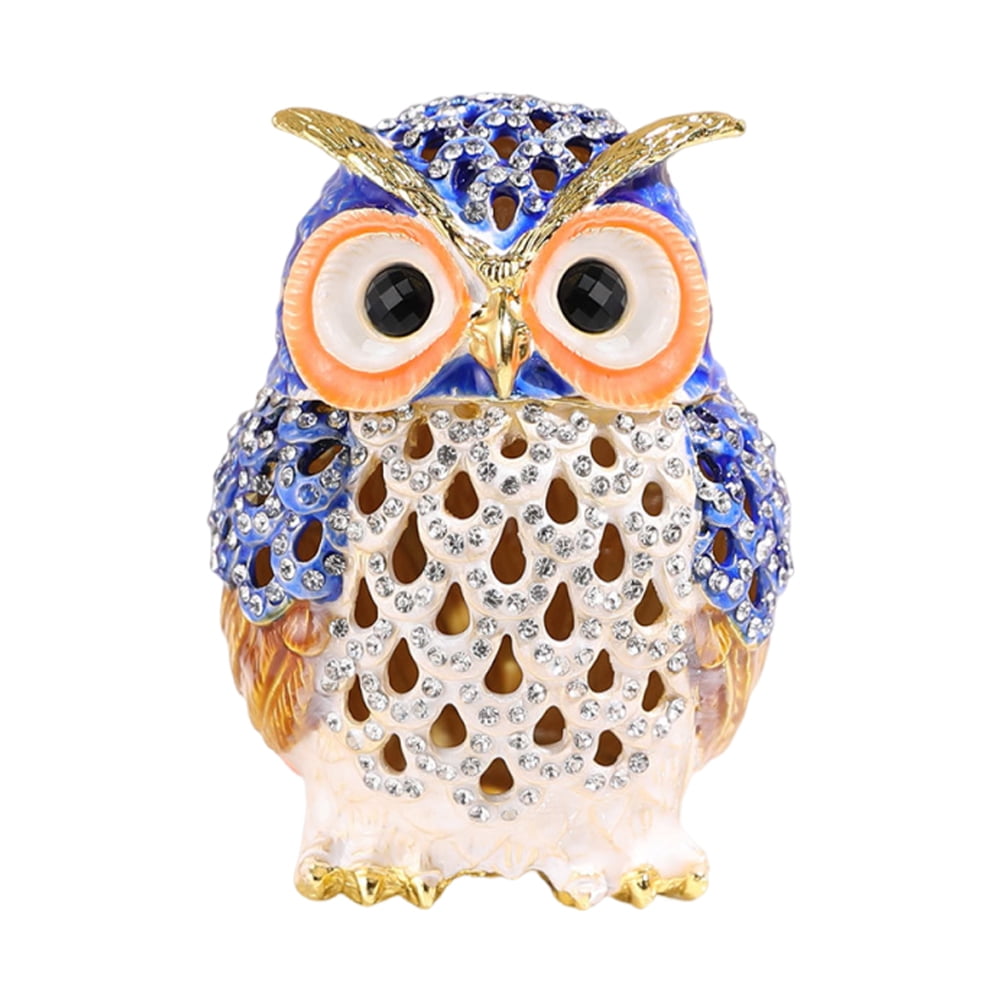 Bejeweled Hootie Wise Owl Enameled Trinket Box Bejeweled Hootie Wise Owl Enameled Trinket Box