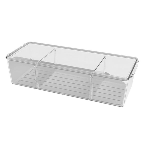 HINTRMENT Organiser Box Rectangular Storage Box Transparent Plastic 1Pcs 14X5.3In
