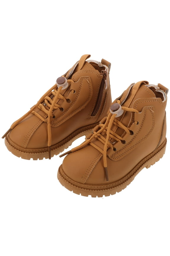 Unisex Lace-up Boots Boys Ankle Men and Women Child Chocolate