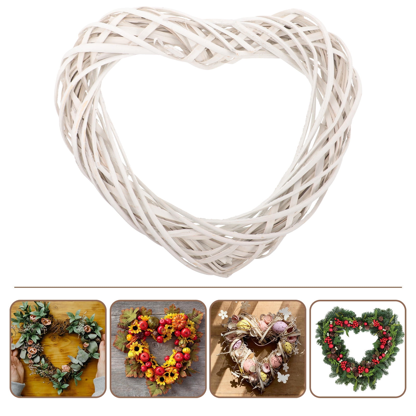 Solar Rattan Heart WORGEOUS Valentine's Day Heart Shaped Rattan 1Set Wreath Diy Supplies ...