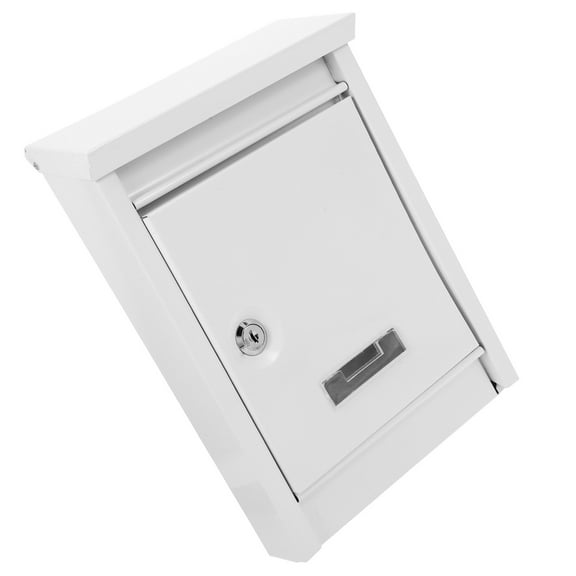 FUEENIRVA Wall Mount Lockable White Iron Mailbox for Outdoor Use with Spacious Design and Security Lock