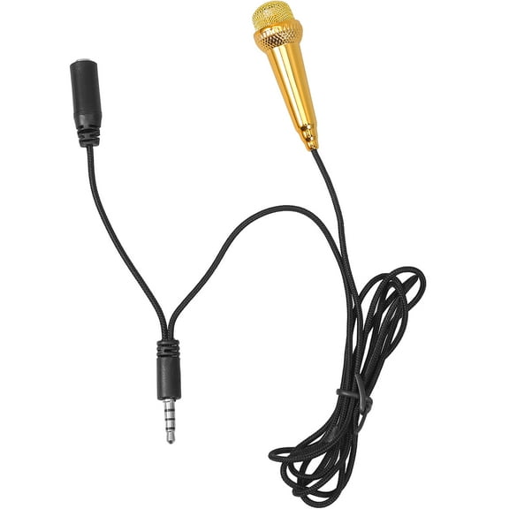 WORGEOUS Voice Microphone Karaoke Small Microphone 120.00X5.30X1.60CM Golden