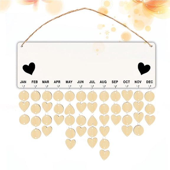 WORGEOUS  Wall Decoration Sleek Birthday Calendar DIY Anniversary Plaque Hanging Kit Advent Calendars Black