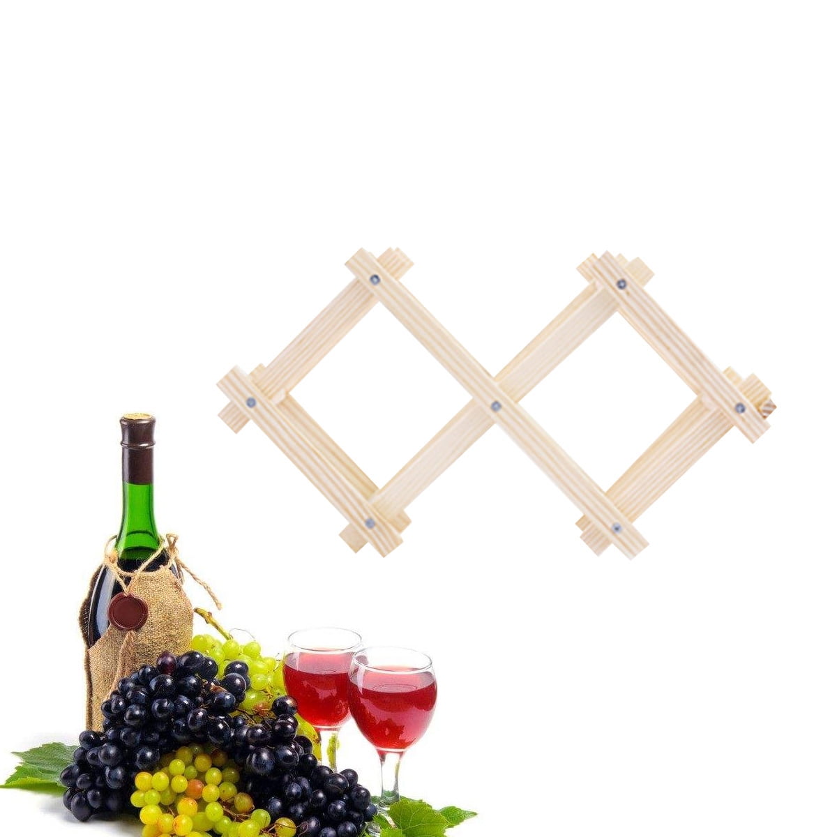 WORGEOUS Wine Bottle Rack Server Collapsible Shelf Bracket Wall Mounted ...
