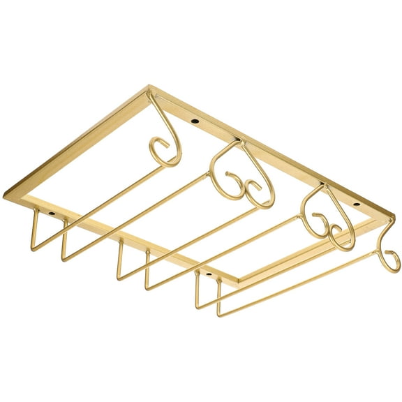 WORGEOUS Wine Glass Hanger Cup Hanging Rack Chiller Shelves Sink Golden