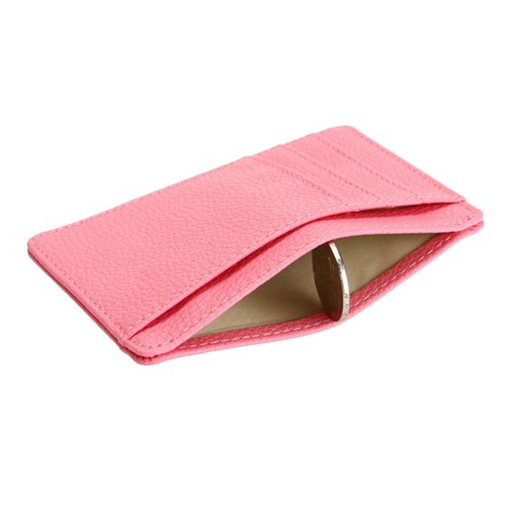BESTYASH Card Holders for Women Simple Style Wallet Pink Coin Storage 1Set