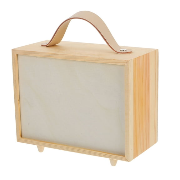 Worgeous Wooden Keepsake Box With Handle And Slide Lid Diy Painting Unfinished Rustic Box Jewelry Organizer For Dolls And Collectibles Wedding Party Favor