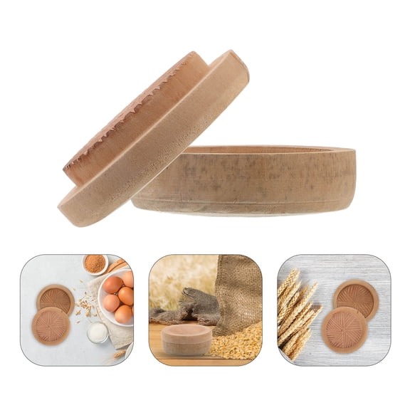 WORGEOUS Wooden Manual Wheat Grinder Handheld Kitchen Multifunctional Grain Grinder 1 Set Includes Peeling Tray for Rice and Wheat