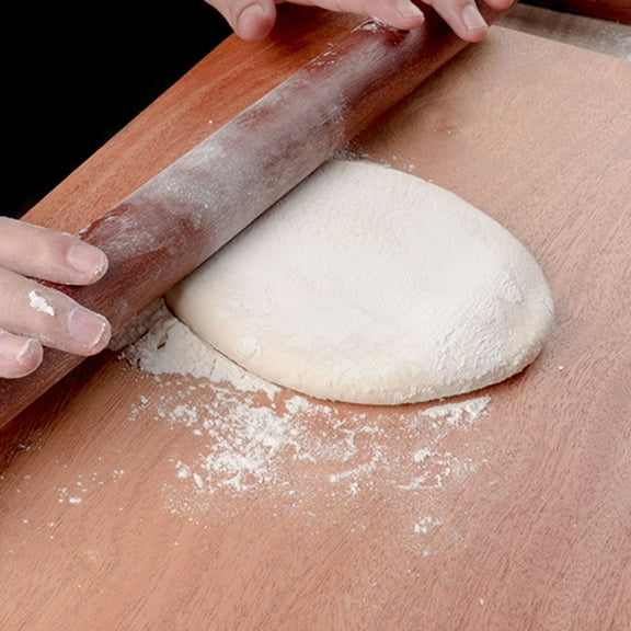 WORGEOUS Wooden Rolling Pin for Kitchen Use Non-stick Surface Handles Brown Color 50x3cm