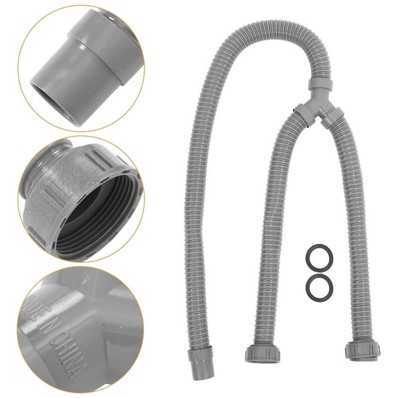 FUEENIRVA Kitchen Sink Drain Pipe Y Type Three Way Hose Grey PVC for Washing Machine