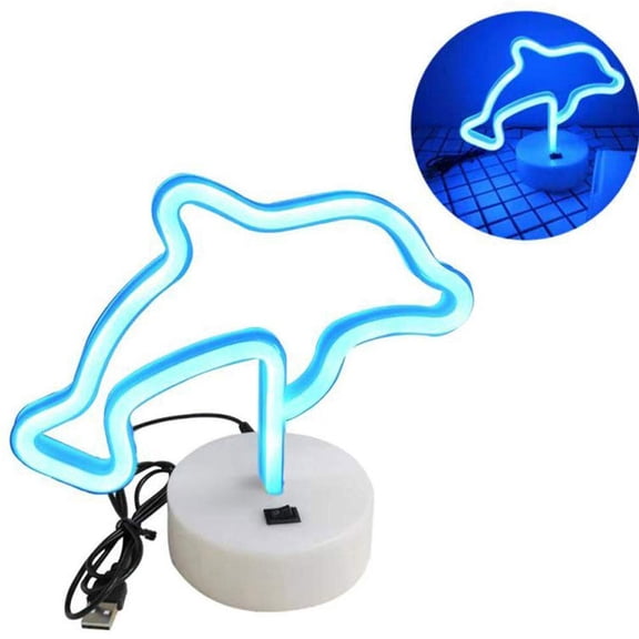 BESTYASH Dolphin Shaped LED Night Light - Unique Home Decor Lamp for Kids Bedroom and Living Room