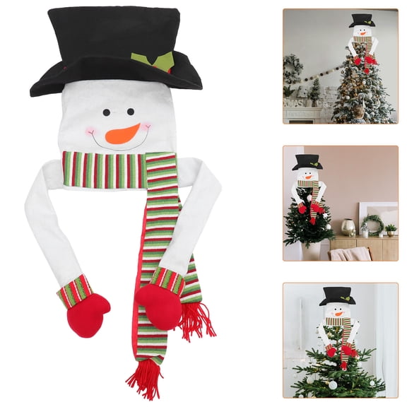 BESTYASH 1Pc Xmas Tree Topper Snowman Hugger Assorted Color Fabric Tree Hugging Decoration
