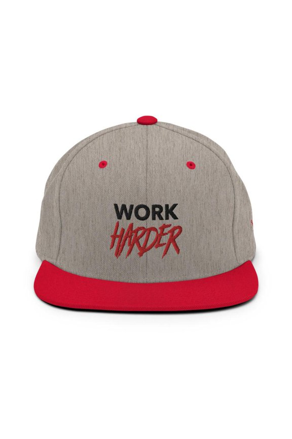 WORK HARDER Adjustable Snapback Hat