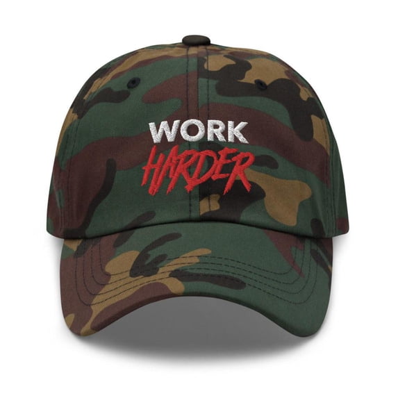 WORK HARDER Motivational Dad Hat