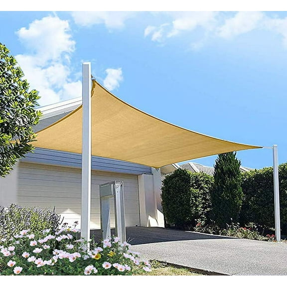 WORKPOINT Sun Shade Sail UV Block Canopy for Patio Backyard Lawn Garden Outdoor Activities Rectangle 18' x 24' Beige