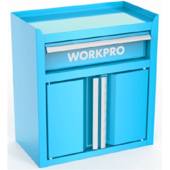 WORKPRO 11.1 Mini Tool Box with 1-drawer and 2-Door-Blue