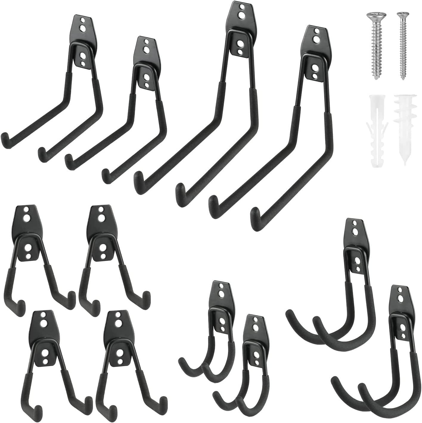 WORKPRO 12Piece Garage Hook Set, Heavy Duty Steel Garage Hangers
