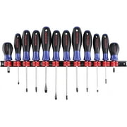 WORKPRO 12-Piece Magnetic Screwdrivers Set with Organizer,Flat Head/Slotted/Phillips/Torx Screwdriver Tools Set,Chrome Plating CR-V Shanks, Non-Slip Handle