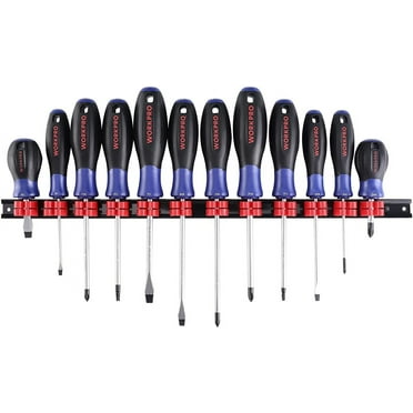 WORKPRO 12-Piece Magnetic Screwdrivers Set with Organizer,Flat Head/Slotted/Phillips/Torx Screwdriver Tools Set,Chrome Plating CR-V Shanks, Non-Slip Handle