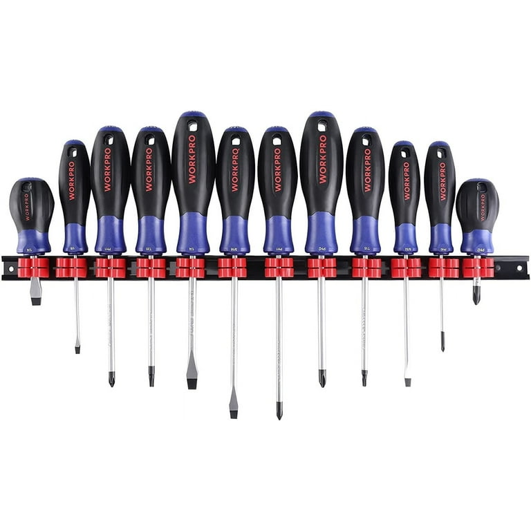 WORKPRO Magnetic Screwdrivers Set with Organizer 12-Piece Chrome