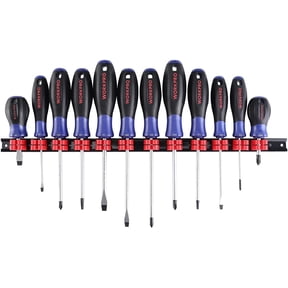 WORKPRO 12-Piece Magnetic Screwdrivers Set with Organizer,Flat Head/Slotted/Phillips/Torx Screwdriver Tools Set,Chrome Plating CR-V Shanks, Non-Slip Handle