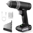 thumbnail image 1 of WORKPRO 12V Cordless Drill Kit, USB-C Rechargeable, 3/8" Chuck, 2-Speed, Lightweight, with LED Light Power Tool for Home DIY Women Apartment, 1 of 8