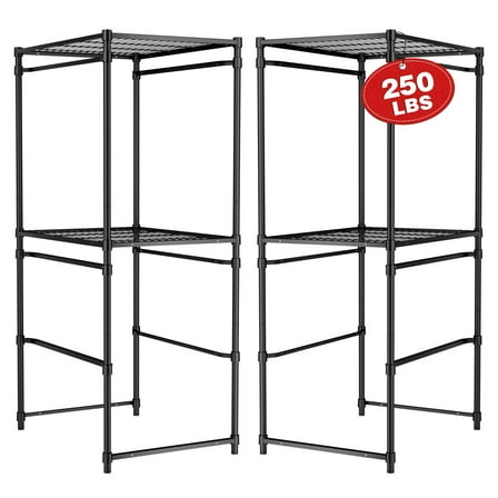 WORKPRO 2 Pack 250 LBS 5-Tier Bin Storage Rack for 27-Gallon Totes, Heavy Duty Metal Shelving Units for Garage, Basement, Pantry, Kitchen, Workspace, or Laundry Room, 30.5" x 22.5" x 69", Black