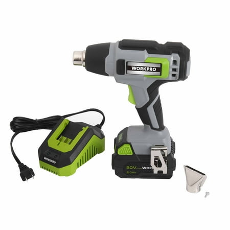 WORKPRO Cordless 20-Volt Heat Gun, Includes 2 amp Lithium-ion Battery and Battery Charger