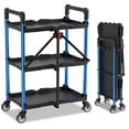 thumbnail image 1 of WORKPRO 3-Tier Folding Collapsible Service Cart with Wheels, 210 Lbs Loading Capacity, Foldable Rolling Utility Cart for Garage, Warehouse, Home, Restaurant, Office, 1 of 8