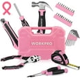 thumbnail image 1 of WORKPRO 35-Piece Pink Tools Set, Household Tool Kit with Storage Toolbox, Basic Tool Set for Home, Garage, Apartment, Dorm, New House, Back to School - Pink Ribbon, 1 of 9