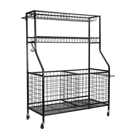 WORKPRO 36" W x 16.5" D x 46" H Rolling Equipment Storage Freestanding Shelf, 150lb. Capacity, Steel, Adult