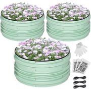WORKPRO 3Pcs 2x2x1ft Galvanized Raised Garden Bed Set, Rust & Corrosion Protection, Easy Assembly, Safe Edge, Ideal for