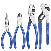WORKPRO 4-Piece Pliers Tool Kit with Soft Handle Includes 6”Needle Plier,6”Diagonal Plier,8”Slip Joint Plier,8”Groove Plier,for Home Repairing,Plumbing,Electronic Devices & Making Crafts