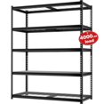 thumbnail image 1 of WORKPRO 4000 lbs 5-Tier Metal Shelving Unit, 72”H x 48”W x 24”D, Heavy Duty Adjustable Storage Rack, for Garage, Basement, Warehouse, Workshop, 1 of 9
