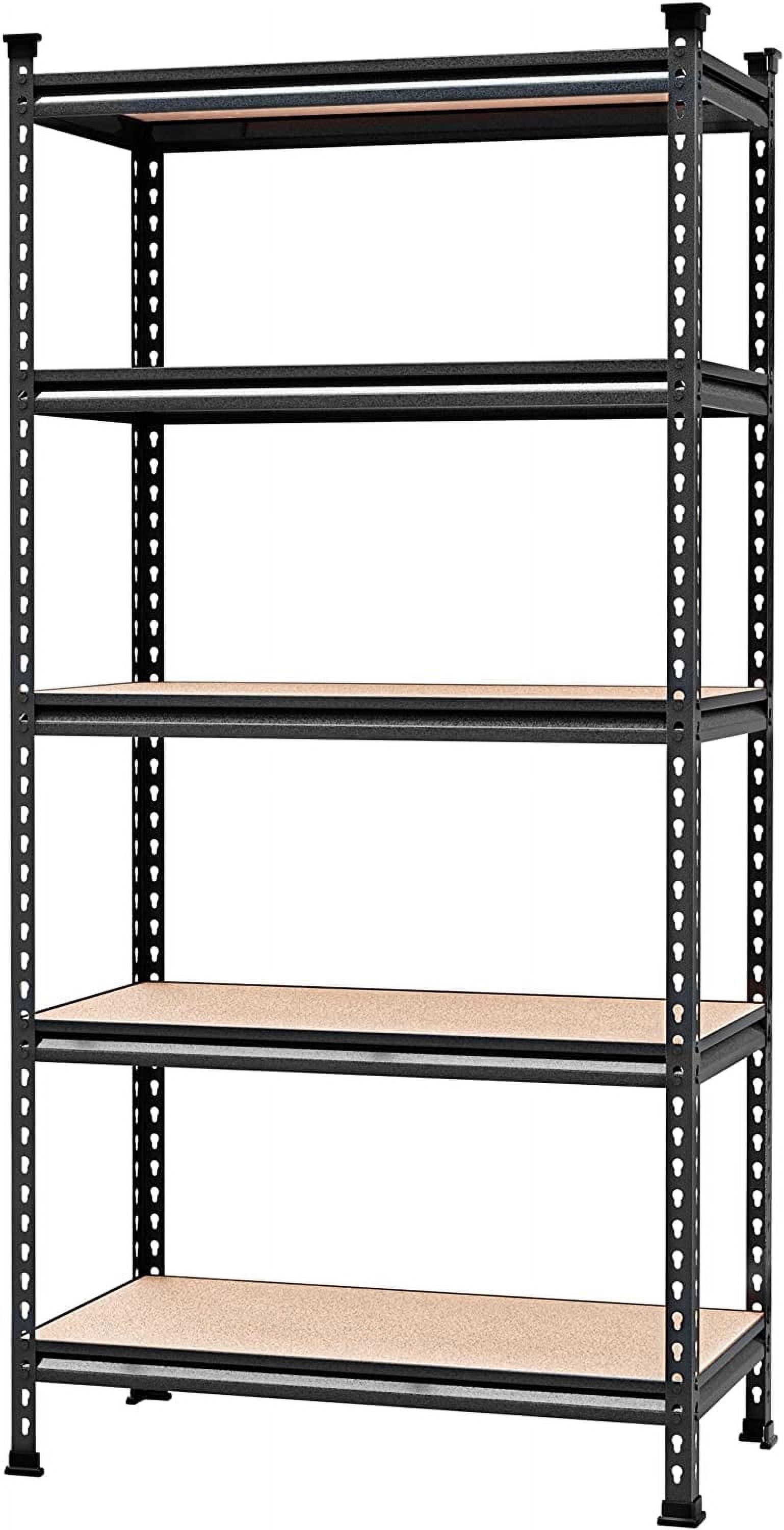 Heavy Duty Black Metal 5-Tier Adjustable Storage Shelf Unit