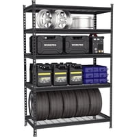 WORKPRO 5-Tier Heavy-Duty Metal Storage Shelving Unit, 48" W x 24" D x 72" H, 4,000 lb Total Capacit (Black)