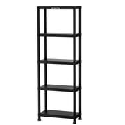 WORKPRO 5-Tier Plastic Storage Shelf, Black Freestanding Utility Organizer for Garage, Laundry Room & Basement