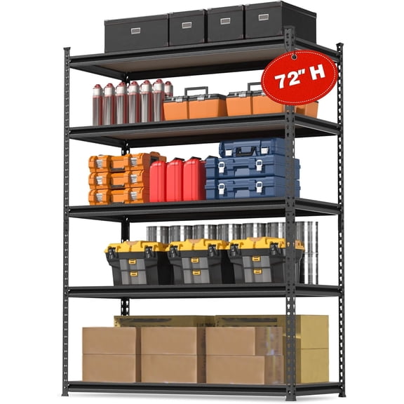 WORKPRO 5-Tier Shelving with Particle Board, 72" Hx36 Wx18 D, 4000LBS Load