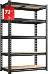 WORKPRO 2180 lbs 5-Tier Storage Shelf, 36"W x 12"D x 72"H, Heavy Duty Adjustable Garage Shelving Unit for Garage, Home, Pantry, Black