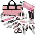 thumbnail image 1 of WORKPRO 53-Piece Pink Tool set with Electric Cordless Screwdriver, Basic Tool Kit Set for Women with 13'' Portable Tool Bag for DIY Home Repair/Maintenance - Pink Ribbon, 1 of 8
