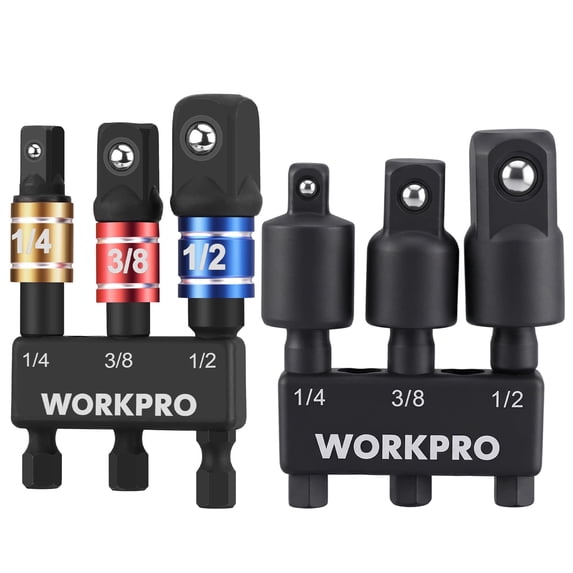 WORKPRO 6-Pc Impact Socket Adapter Set, 1/4