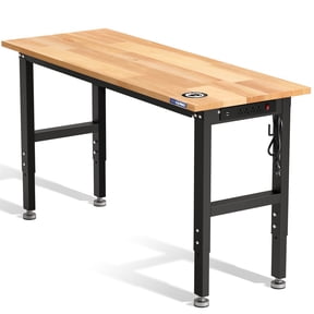 Frontier 48-inch Heavy-Duty Workbench with Adjustable Height, Wood ...