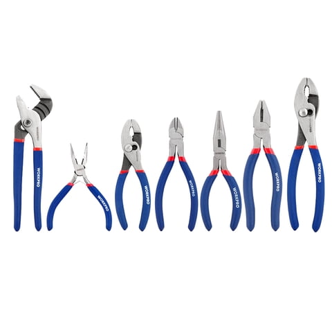 WORKPRO 7-piece Pliers Set with Groove Joint, Long Nose, Slip Joint, Linesman, and Diagonal Pliers for DIY & Home Use