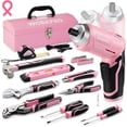 thumbnail image 1 of WORKPRO 75-Piece Pink Tool Set with 3.7V Cordless Screwdriver & Portable Steel Toolbox - Home, Garage, Dorm Essentials, 1 of 8