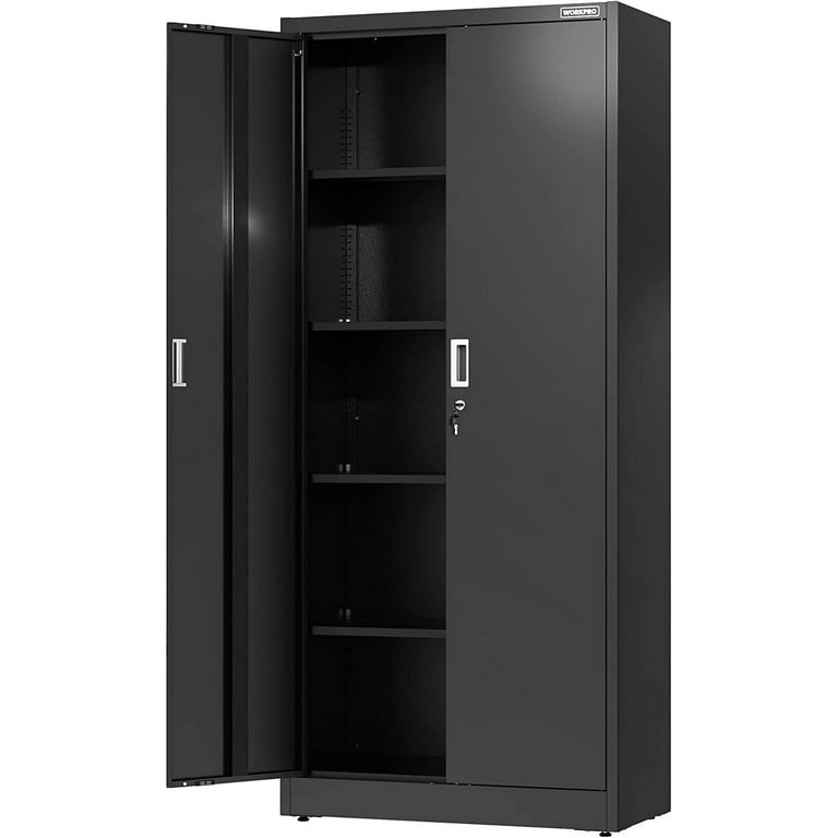 WORKPRO Metal Garage Storage Cabinet with Locking Doors and Adjustable Shelves 71 inches Tall Storage Cabinet for Tools Office Home Shops Black Solid Packed Shop Black Friday Deals for 2024 Walmart ...