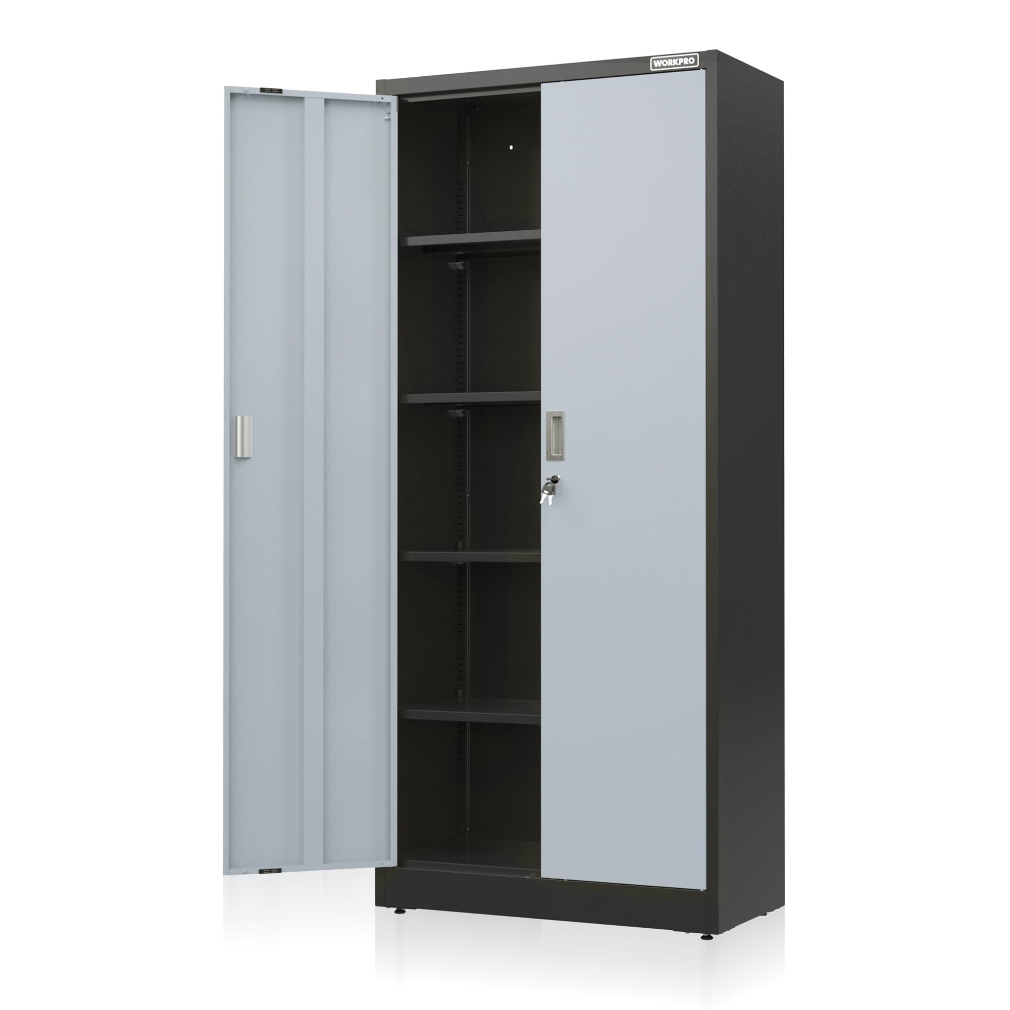 WORKPRO Metal Garage Storage Cabinet with Locking Doors and Adjustable Shelves 71 inches Tall Storage Cabinet for Tools Office Home Shops