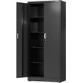 thumbnail image 1 of WORKPRO 71"x31.5"x15.75" Metal Garage Storage Cabinet with Locking Doors and 5 Adjustable Shelves, for Tools, Office, Home, Shops, Black, 1 of 8