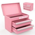 thumbnail image 1 of WORKPRO Mini Metal Tool Box, Cold Rolled Steel, 2 Drawers with Magnetic Tabs, PVC Liners, PP Feet Pads, Macaron, 10.8 x 5.9 x 8.2 in, 1 of 8